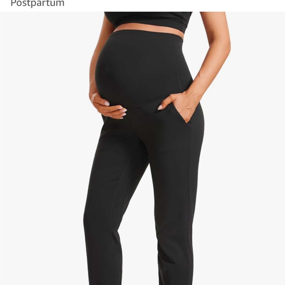 CRZ YOGA Butterluxe Maternity Joggers Black XL | Over Belly | Pockets